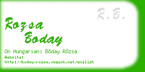rozsa boday business card