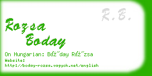 rozsa boday business card